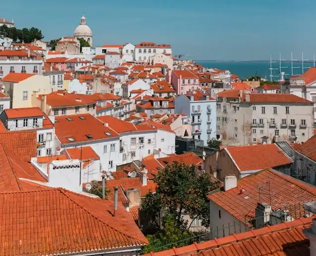 Lisbon’s terracotta rooftops and historic architecture